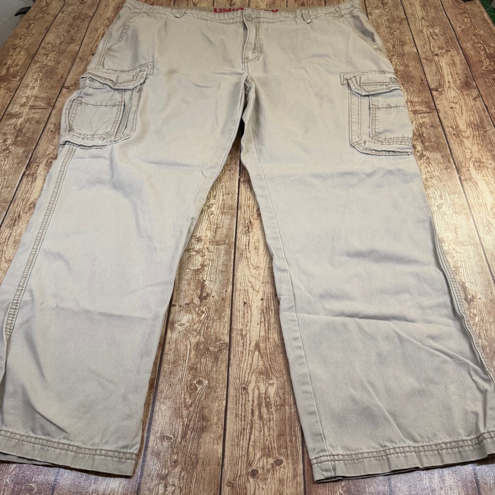 Unionbay Cargo Pants Mens 50x32 Beige Relaxed Fit Multi Pocket Cotton